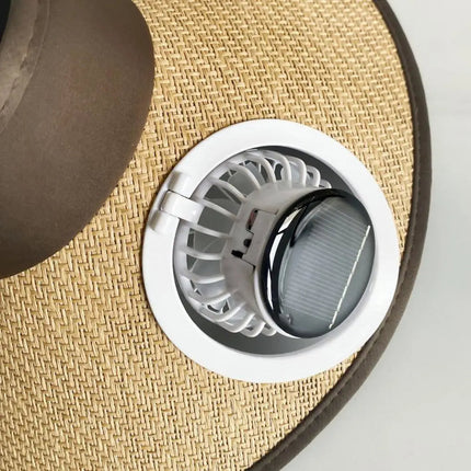 Solar Powered Wide Brim Sun Hat - Hands-Free Cooling for Outdoor Days