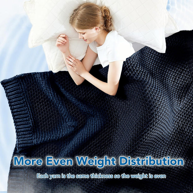 Cozy Comfort Knitted Weighted Blanket - Breathable Cooling Microfiber