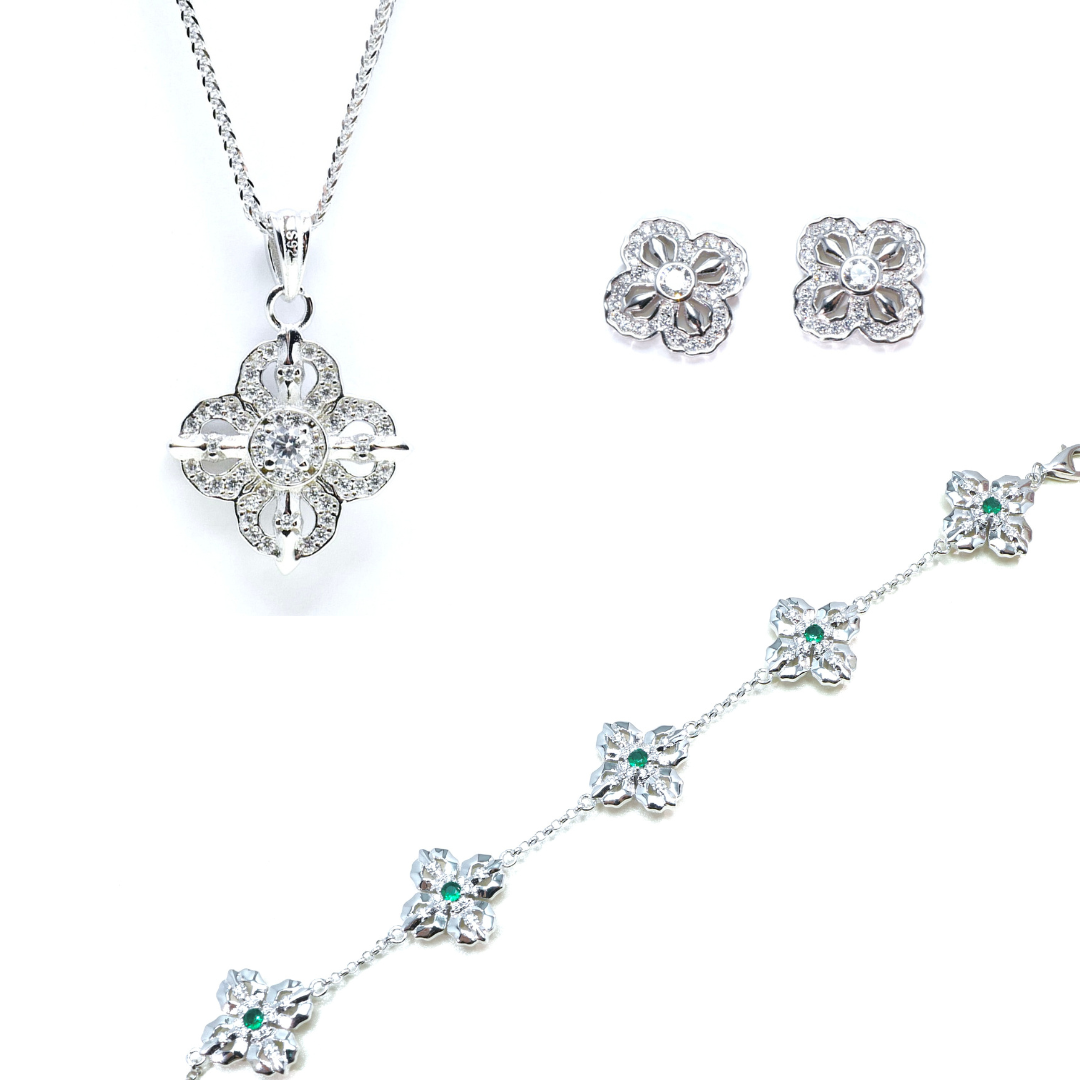 Apex Stud Earrings, Bracelet & Necklace