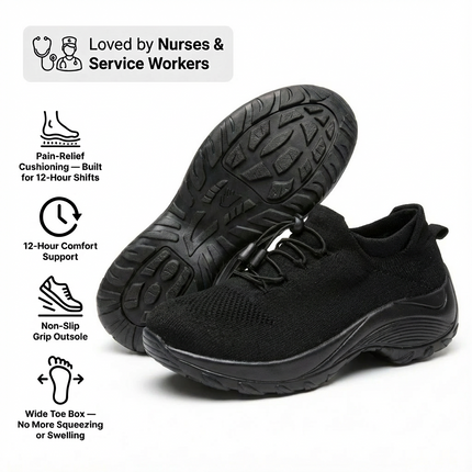 12-Hour Shift Women's Orthopedic Sock Sneakers for Heel & Plantar Fasciitis