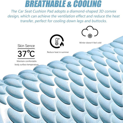 Cooling Gel Car Seat Cushion - Breathable Honeycomb Seat Support Pad