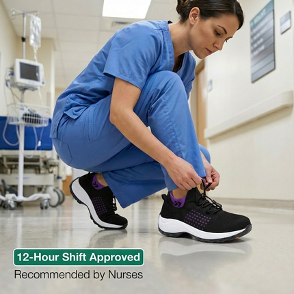 12-Hour Shift Women's Orthopedic Sock Sneakers for Heel & Plantar Fasciitis