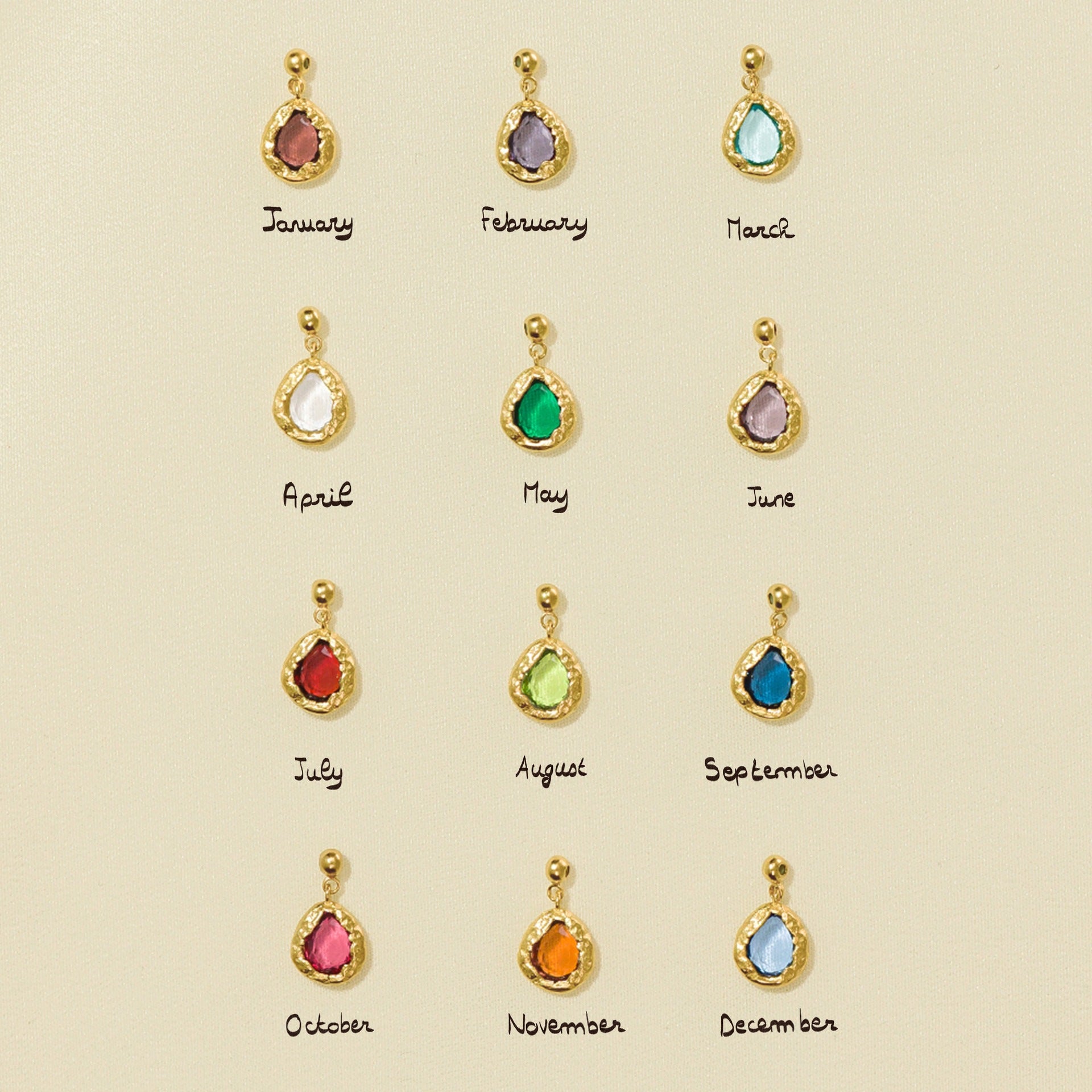 Birthstone & Zodiac Sign charm necklace / bracelet with pull-through design