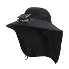 Wide Brim Solar Fan Sun Hat - UV Protection Hands-Free Cooling Cap