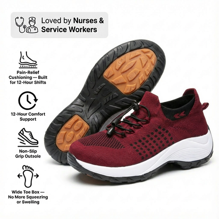 12-Hour Shift Women's Orthopedic Sock Sneakers for Heel & Plantar Fasciitis
