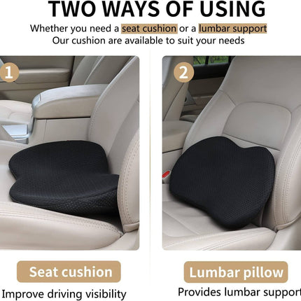 Car Seat Cushion for Shorter Drivers - Memory Foam Booster Seat Pads
