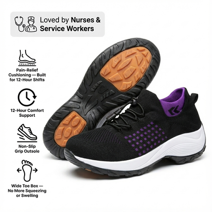 12-Hour Shift Women's Orthopedic Sock Sneakers for Heel & Plantar Fasciitis