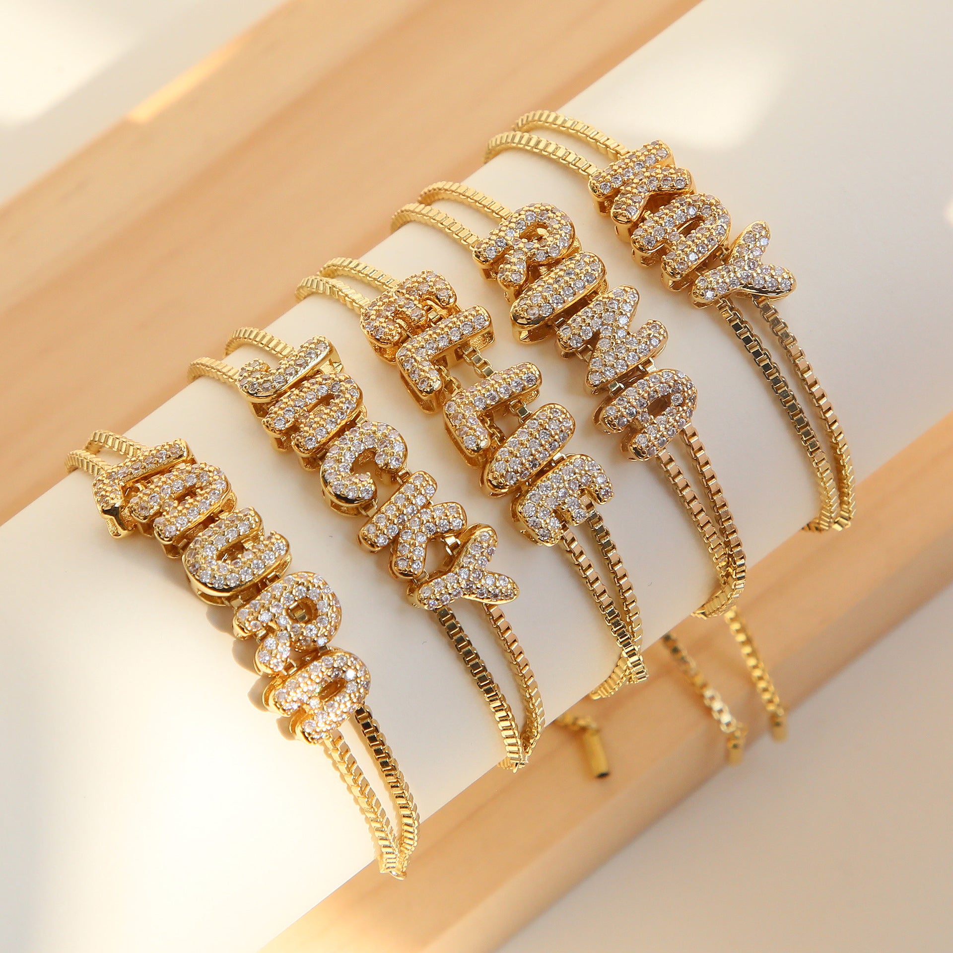 Custom bubble letter bracelet