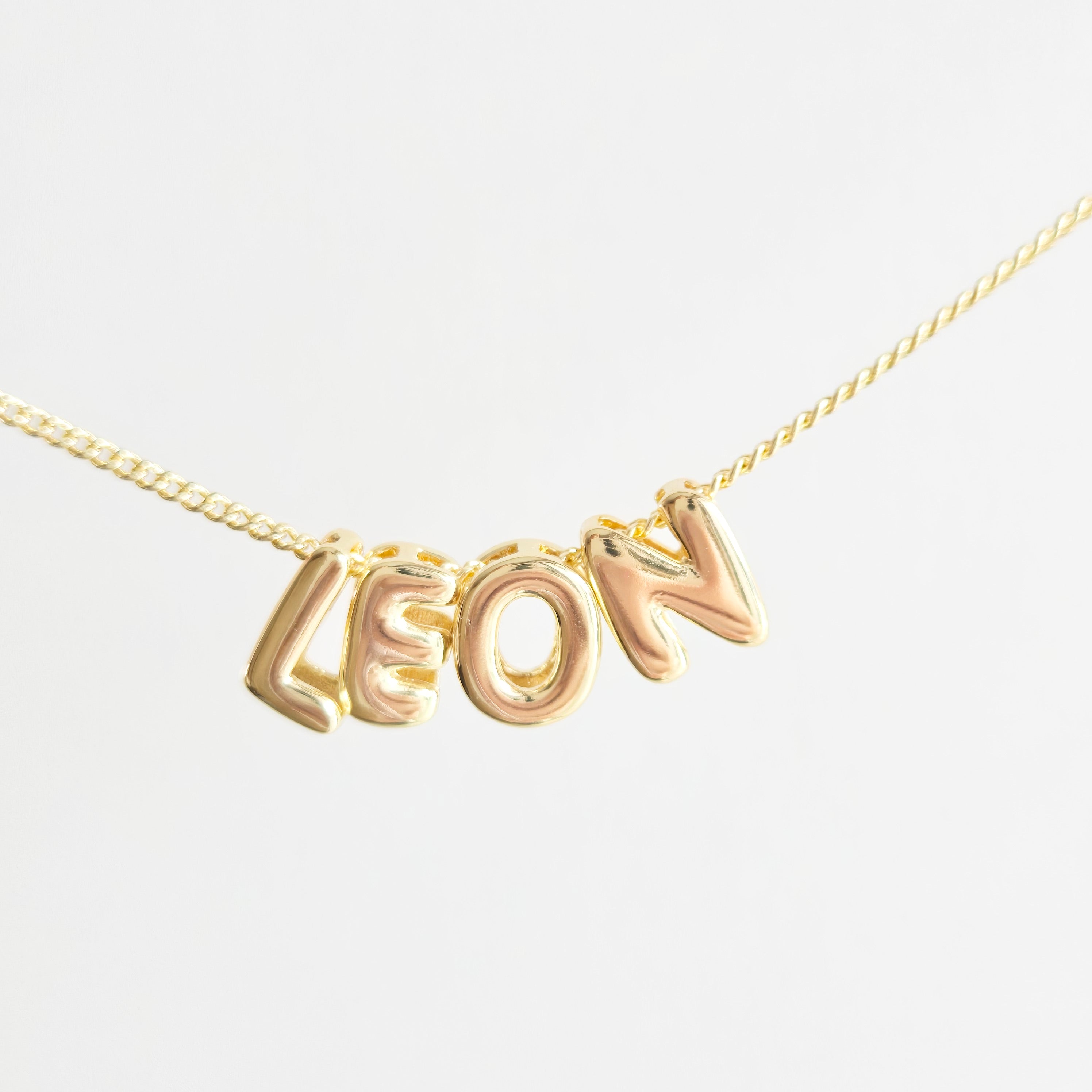 Custom bubble letter necklace