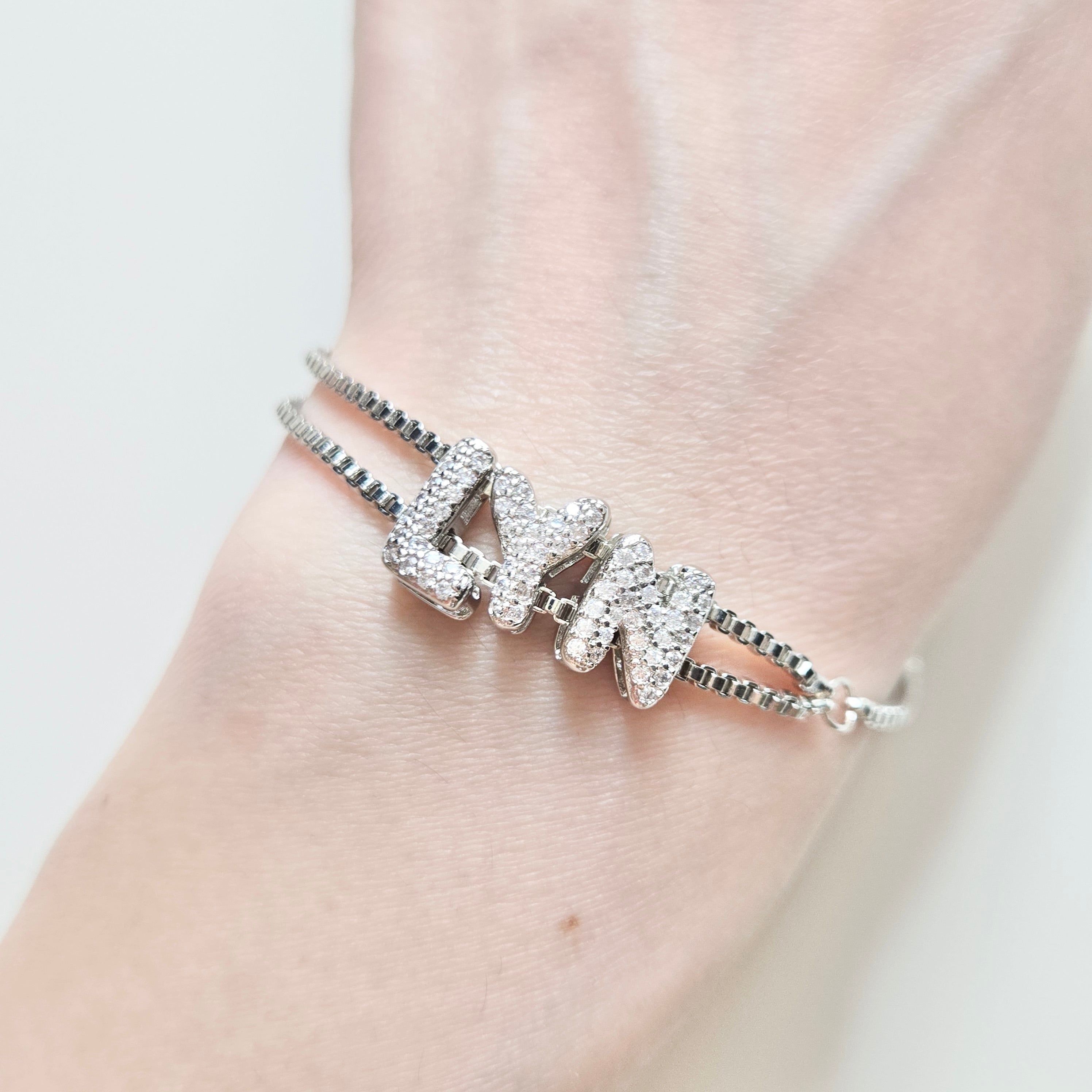 Custom bubble letter bracelet
