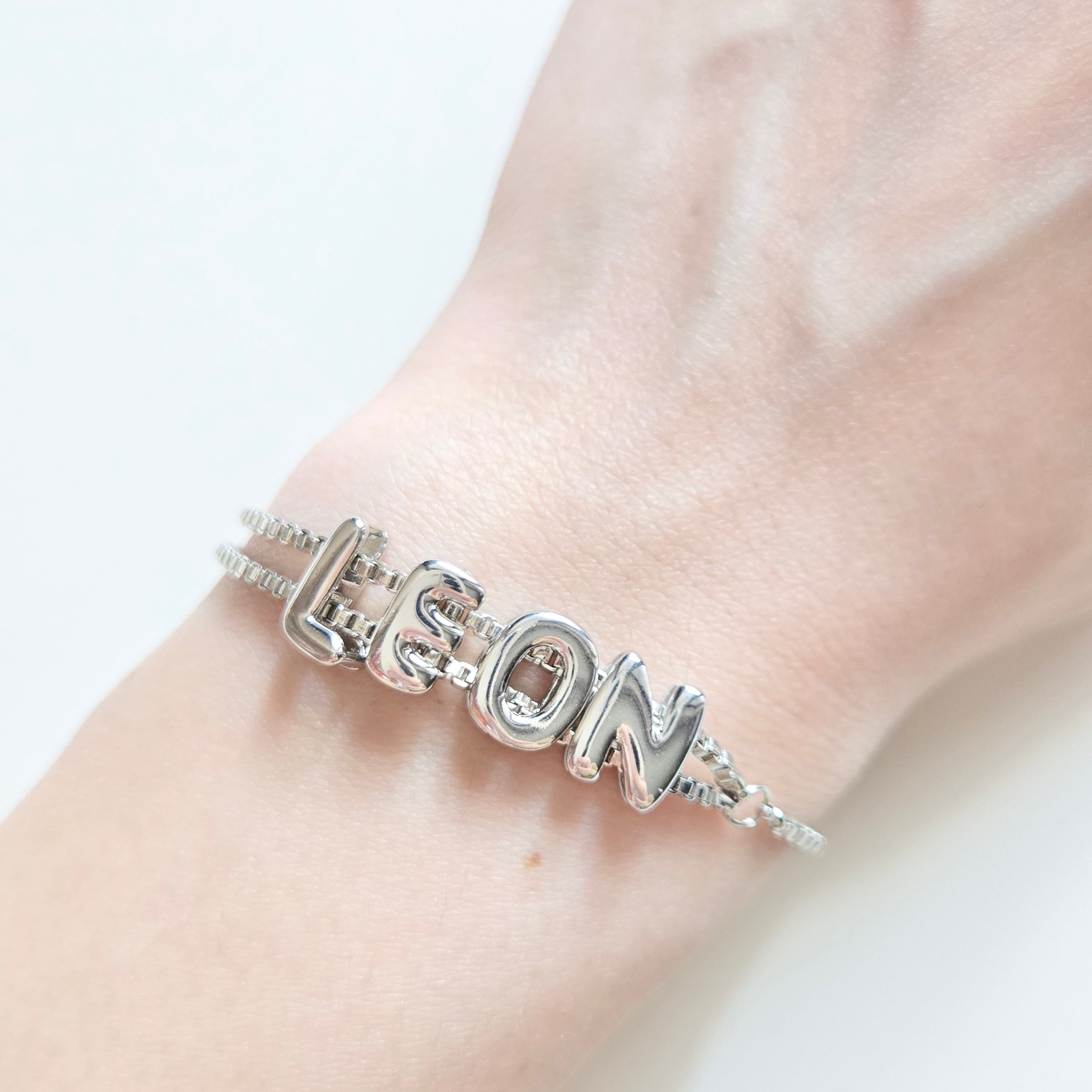 Custom bubble letter bracelet