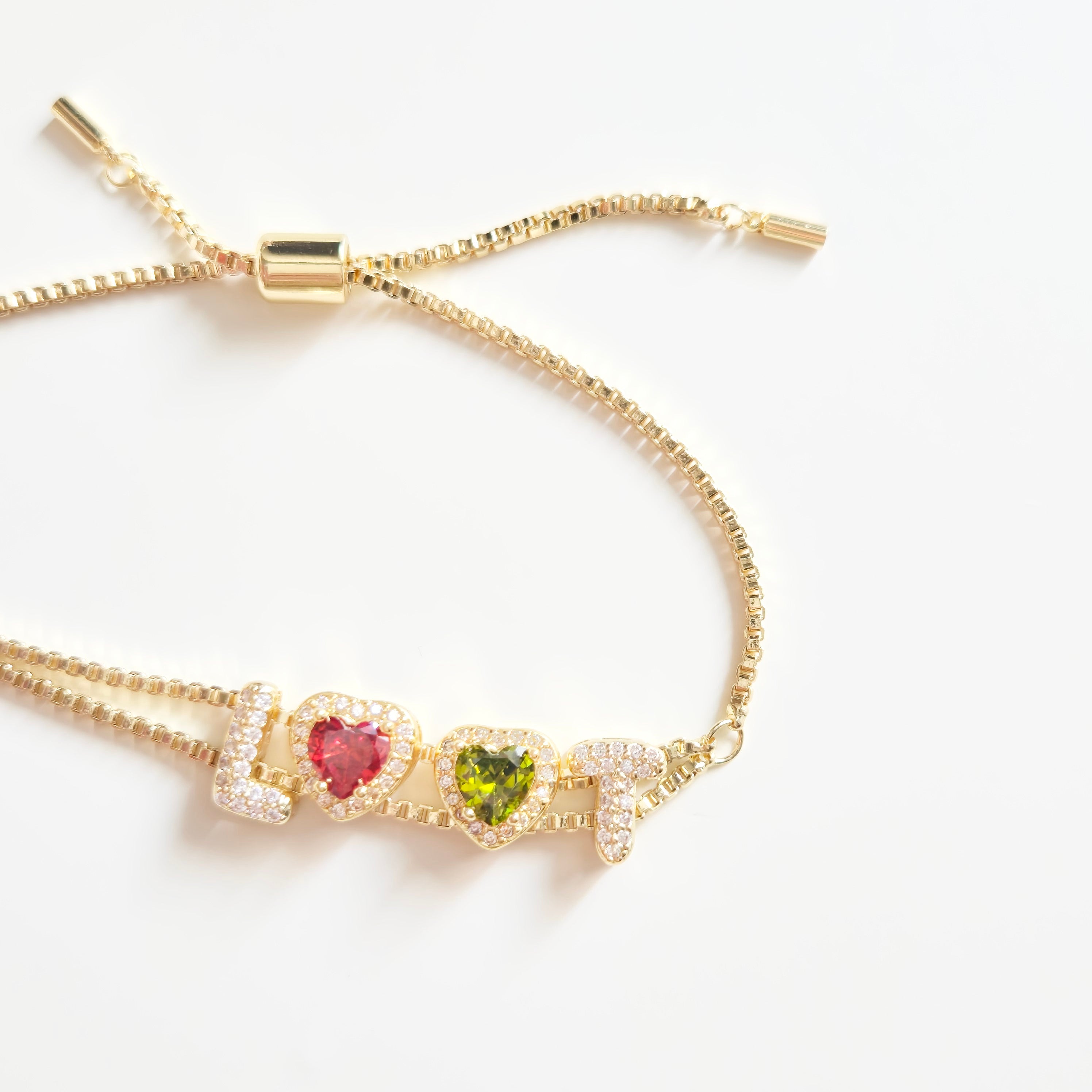 Custom bubble letter bracelet