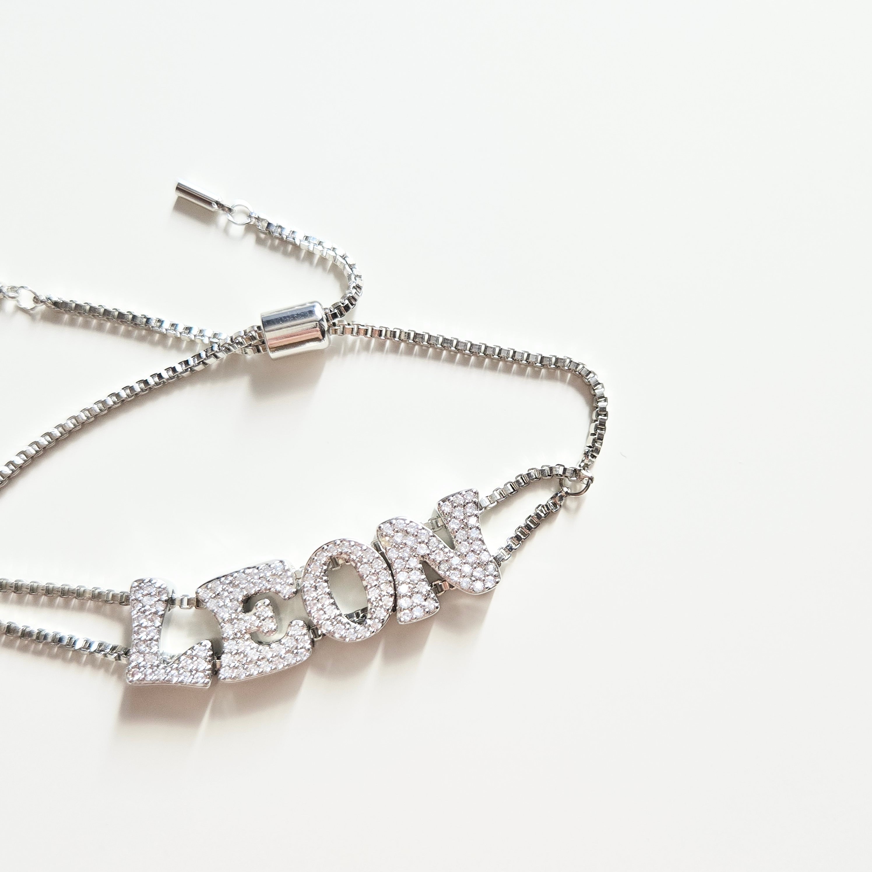 Custom statement letter bracelet
