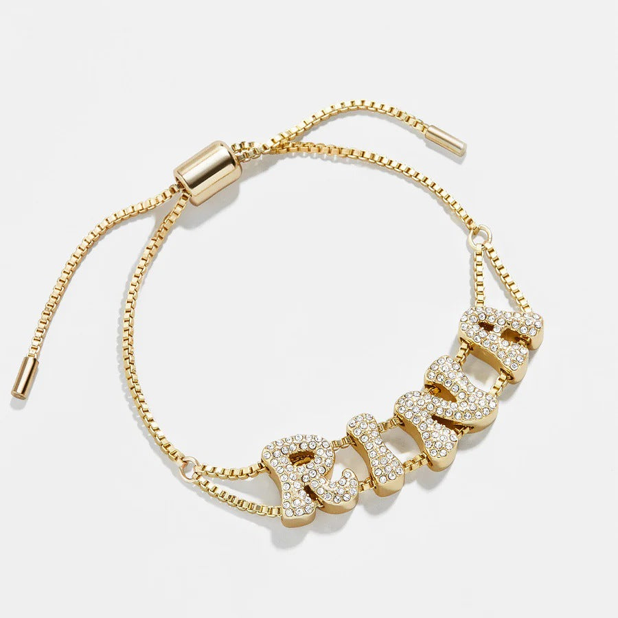 Custom statement letter bracelet