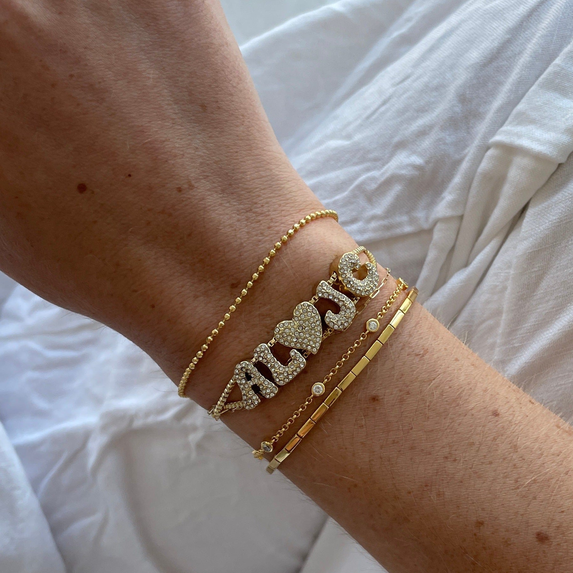 Custom statement letter bracelet