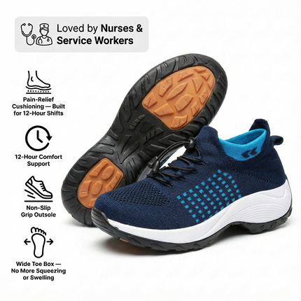 12-Hour Shift Women's Orthopedic Sock Sneakers for Heel & Plantar Fasciitis