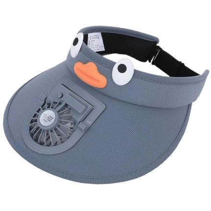 Kids Cooling Fan Visor Hat - UV-Blocking Sun Visor with Built-In Fan