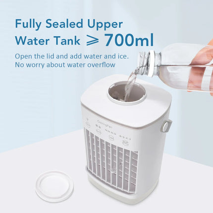 3-in-1 Aircon Humidifier & Night Light - Ultrasonic Mist Cooling Fan
