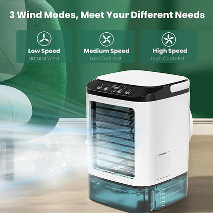 3-Speed Ultrasonic Mini Cooler - Portable Misting Desktop Air Cooler