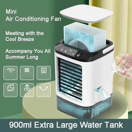 3-Speed Ultrasonic Mini Cooler - Portable Misting Desktop Air Cooler
