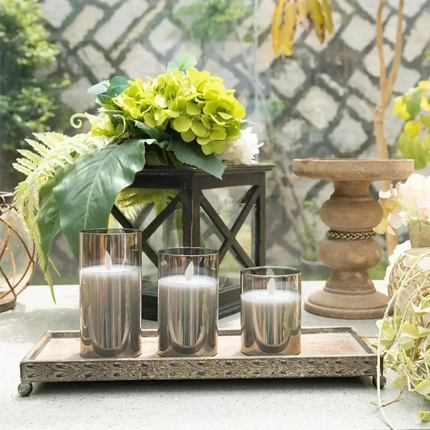 Realistic Flameless Candles with Remote - LED Real Wax Pillar Candle Set