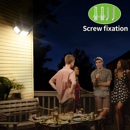 Solar Flood Lights with Motion Sensor - Outdoor Security Lights, 3 Heads