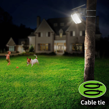 Solar Flood Lights with Motion Sensor - Outdoor Security Lights, 3 Heads