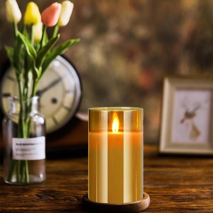 Realistic Flameless Candles with Remote - LED Real Wax Pillar Candle Set