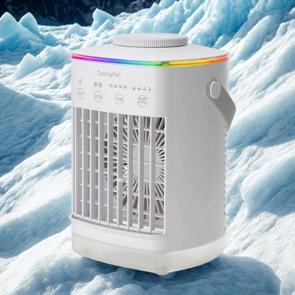 3-in-1 Aircon Humidifier & Night Light - Ultrasonic Mist Cooling Fan