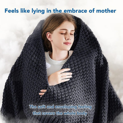 Cozy Comfort Knitted Weighted Blanket - Breathable Cooling Microfiber