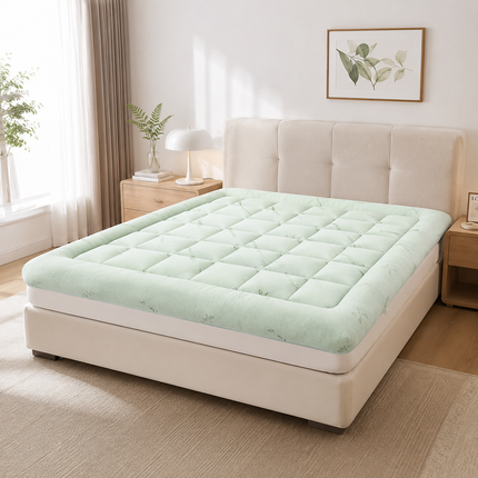 Bamboo Mattress Topper - Cooling, Pillow Top, Deep Pocket Comfort Layer