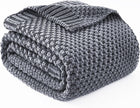 Cozy Comfort Knitted Weighted Blanket - Breathable Cooling Microfiber