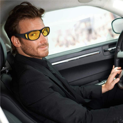 Night Vision Driving Glasses - Yellow Anti-Glare Lens, UV400, TR90 Frame