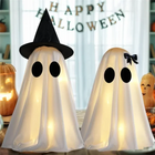 Halloween Ghost Figurine Set - White Freestanding Shelf & Mantel Decor
