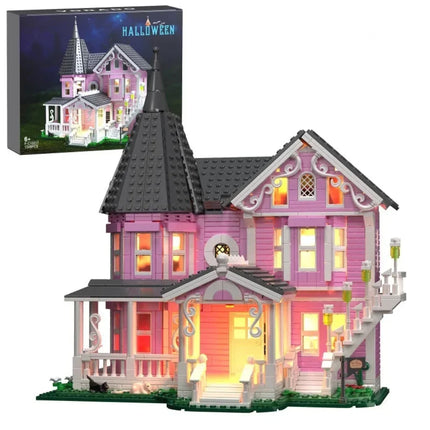 Halloween Building Block Set - 1,349-Piece LED Light-Up Display Build