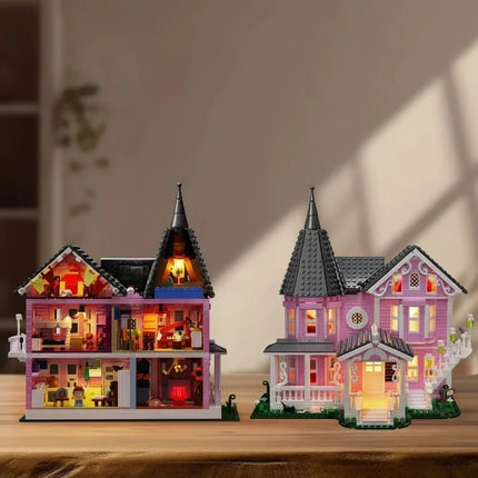 Halloween Building Block Set - 1,349-Piece LED Light-Up Display Build