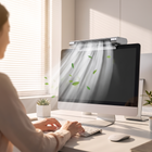 USB Bladeless Desktop Fan in use on an office desk