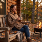 Graphene Heated Shawl - Brown lifestyle