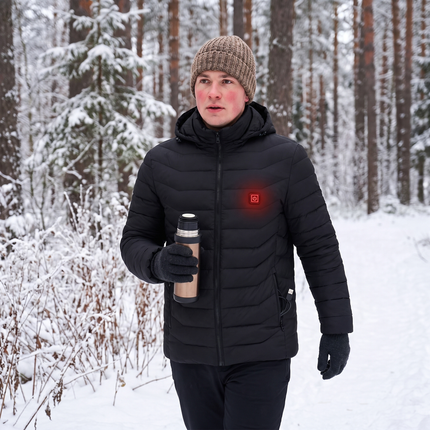 Heated Outdoor Jacket Black lifestyle