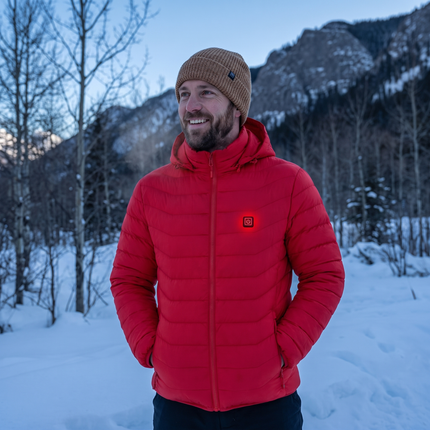 Heated Outdoor Jacket Red lifestyle