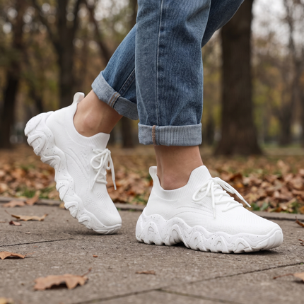 Healthy and Supportive Walking Shoes - White lifestyle