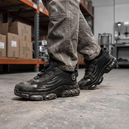 Healthy & Protective Steel Toe Sneakers - Black lifestyle