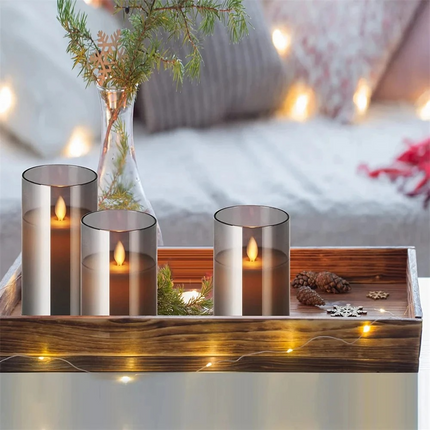 Realistic Flameless Candles with Remote - LED Real Wax Pillar Candle Set