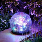 Crackle Glass Solar Lights - Outdoor Walkway, Patio, Path Glow Accent