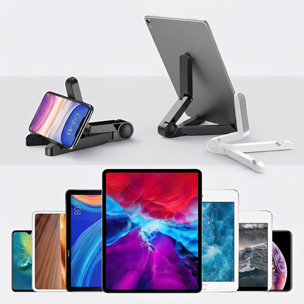 Folding Tablet Stand - Adjustable Desktop Holder for Tablet and Phone