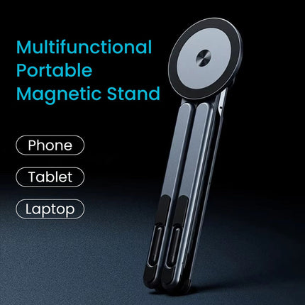 Magnetic Tripod Holder for Phone, Tablet, Computer - Foldable Selfie Stick