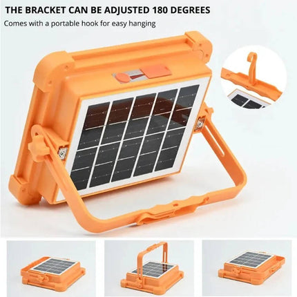 Solar Camping Lamp - Rechargeable Lantern with Power Bank, Magnets, Hook