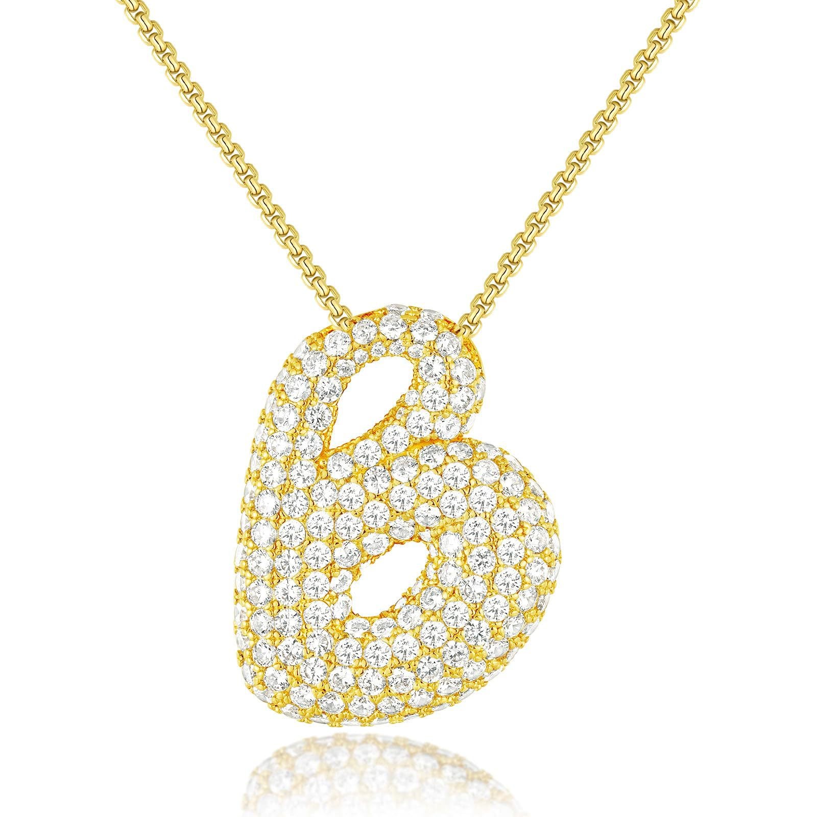 White zircon Initial necklace