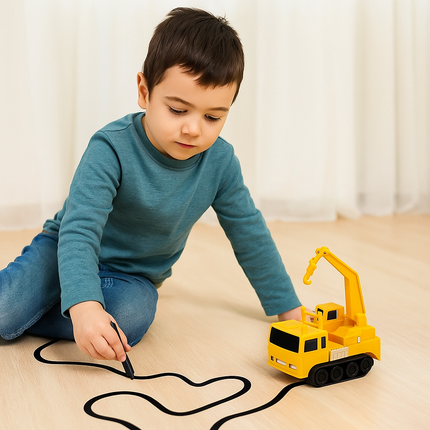 Inductive Line-Following Toy Car - Draw the Track, Includes Pen, Ages 3+