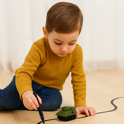 Inductive Line-Following Toy Car - Draw the Track, Includes Pen, Ages 3+